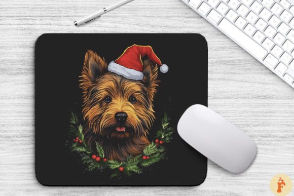 Christmas Australian Terrier Mouse Pad