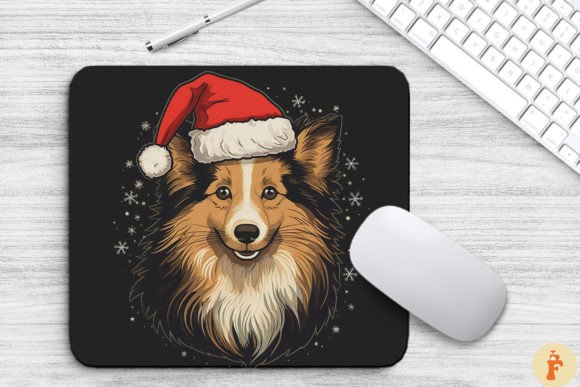 Christmas Shetland Sheepdog Mouse Pad