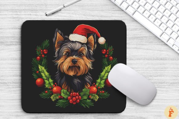 Christmas Yorkshire Terrier Mouse Pad