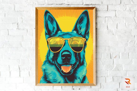 Colorful Surrealism German Shepherd