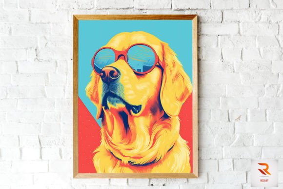 Colorful Surrealism Golden Retriever