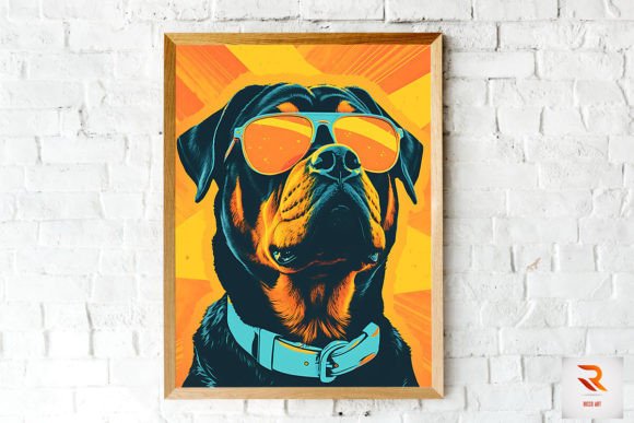 Colorful Surrealism Rottweiler Wall Art