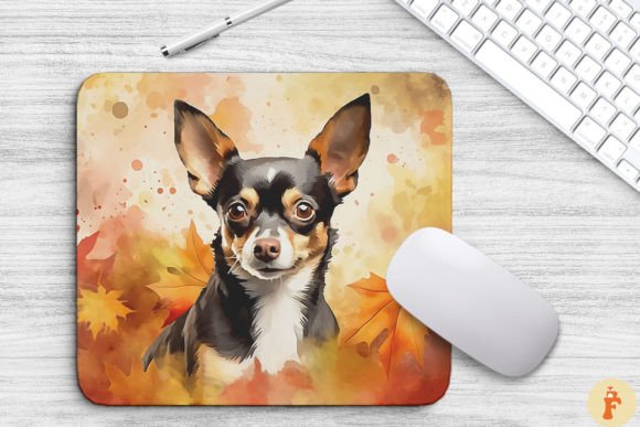 Cute Chihuahua and Autumn Mouse Pad