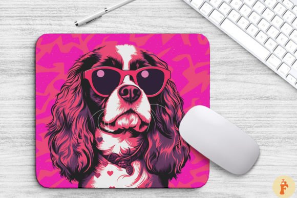 Cute Pink King Charles Spaniel Mouse Pad