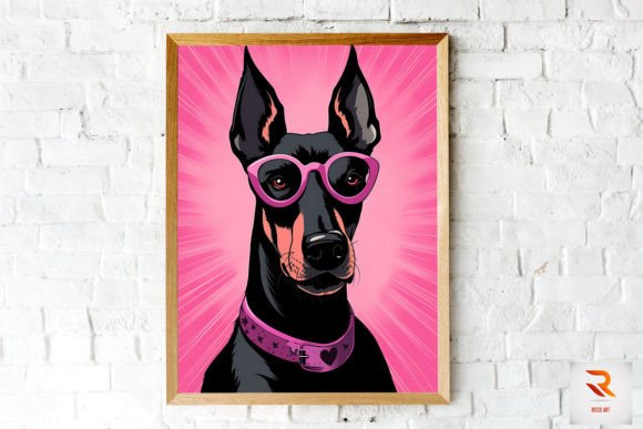 Doberman Pinscher Pink Wall Art