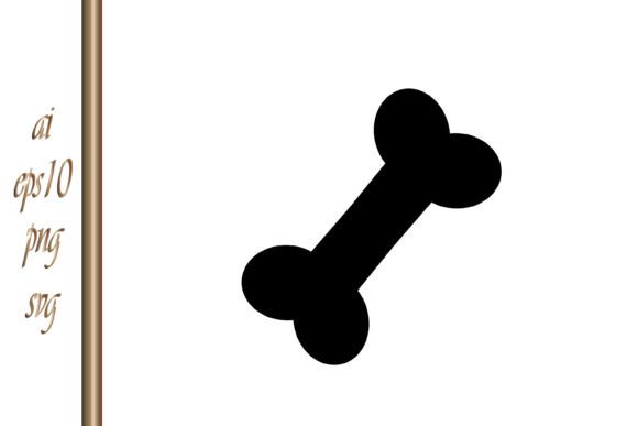 Doodle Silhouette Dog Bone Vector