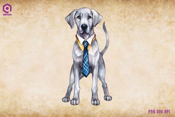 Great Dane Dog Wearing Tie