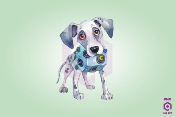 Half Robot Great Dane Dog Clipart