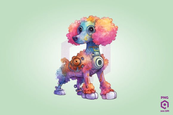 Half Robot Poodle Dog Clipart