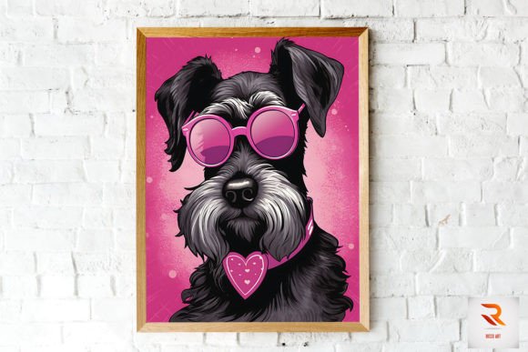 Miniature Schnauzer Pink Wall Art