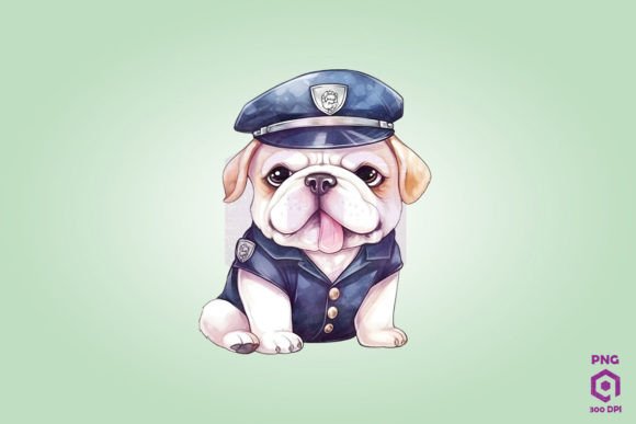 Police Bulldog Dog Clipart