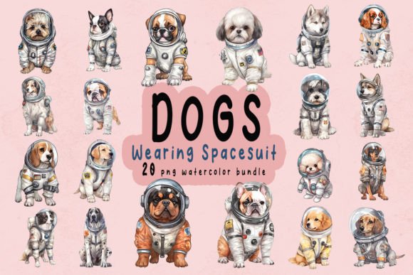 Spacesuit Dog Clipart Bundle