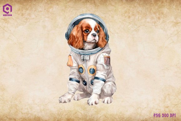 Spaniel Dog Wearing Spacesuit