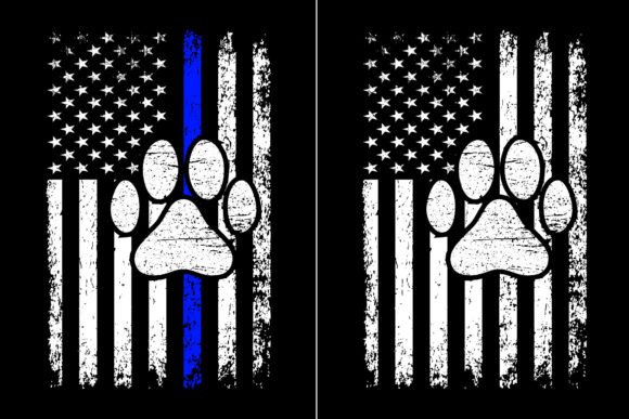 Thin Blue Line K9 Dog Paw Design