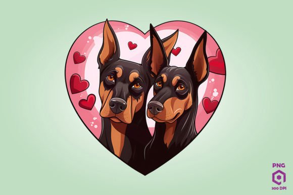 Valentine Couple of Doberman Pinscher