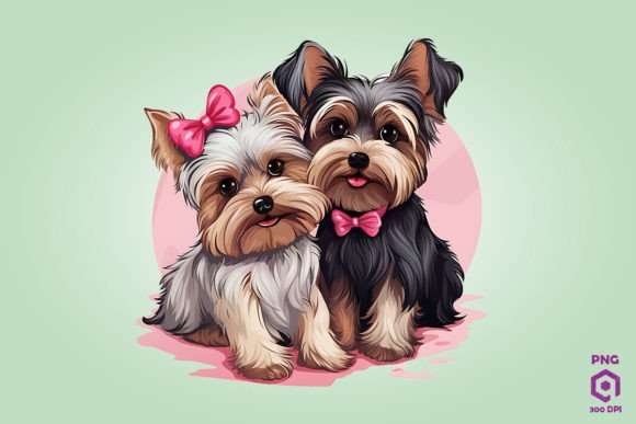 Valentine Couple of Yorkshire Terrier